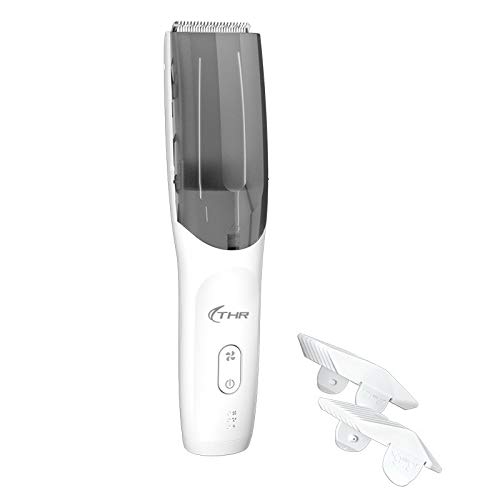 Thrainy Professional baby clippers, ultra-quiet cordless rechargeable clipper, smart vacuum sucking snipped hair clipper for babies' hair cutting kit, white