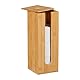 Relaxdays Toilettenpapier Aufbewahrung, 4 Rollen, Bambus, HxBxT: 40,5 x 15 x 15 cm, Reserverollenhalter stehend, Natur