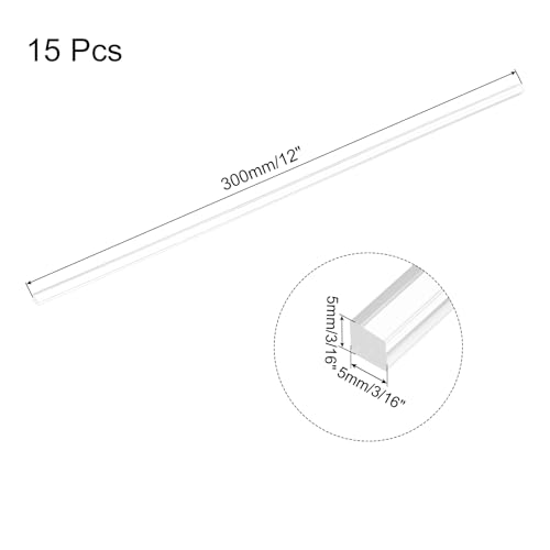 Image of MECCANIXITY 15pcs Acrylic Square Rods 3 /16 inch x 12 inch Clear Acrylic Dowel Rods Sticks Acrylic Plastic Sticks Strip for DIY Crafts Lighting Gardening Decorations - 5mm x 300mm