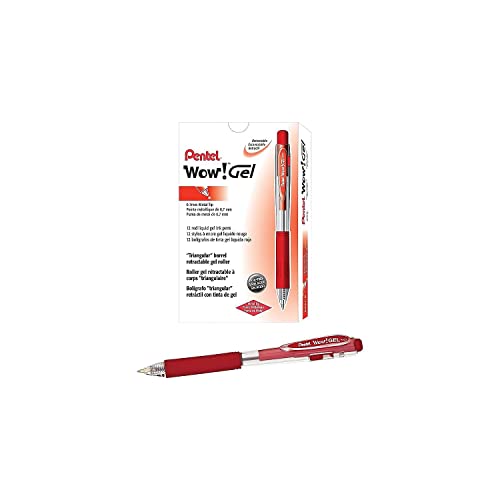 Bolígrafo Gel Retráctil Pentel Wow! 0.7mm Tinta Roja x12 miniatura 5