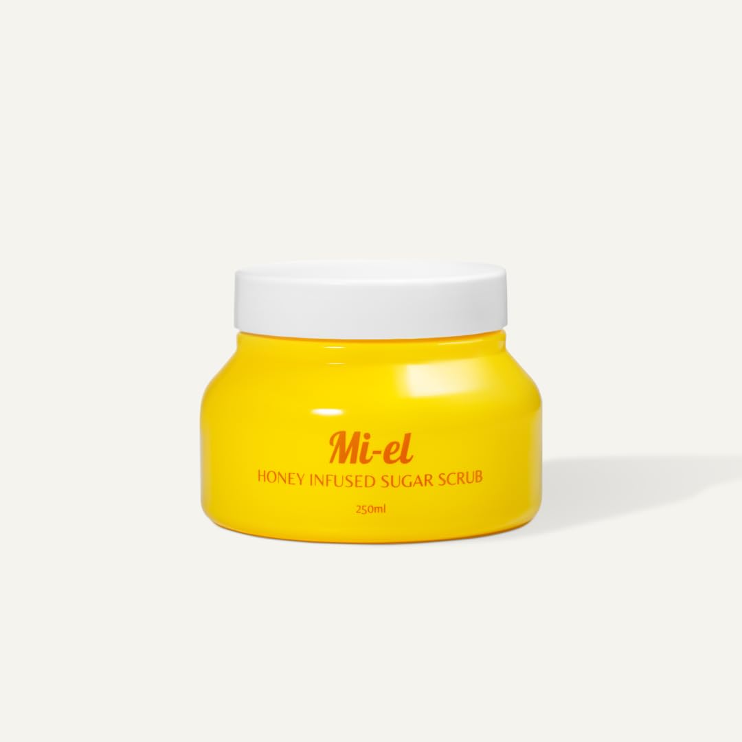 Mi-el Honey Infused Sugar Scrub, Hydrating and Exfoliating Scrub, Brighten Skin for your pre shaving ritual 8.5 oz