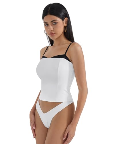 SUUKSESS Women Double Lined Spaghetti Strap Cami Going Out Y2k Sleeveless Tank Tops2