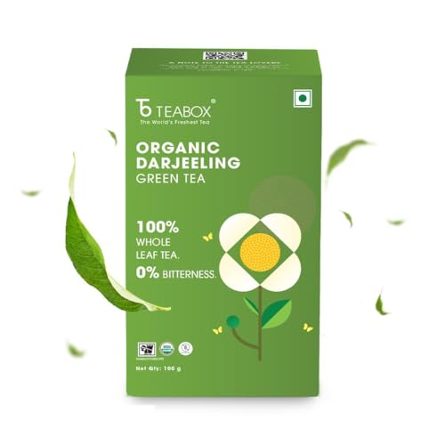 Image of Teabox Green Tea Loose Leaves | Made with 100% Whole Leaf, Sourced from Highlands | 0% Bitterness Assured | 100G