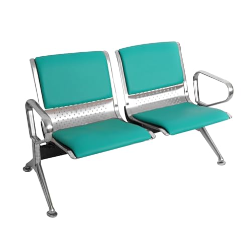 Sillas de sala de espera de 2 plazas con brazos banco negro 1
