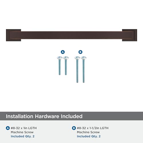 Image of Amerock Candler 8-13 /16 inch (224mm) Center-to-Center Oil-Rubbed Bronze Cabinet Pull, BP29351ORB