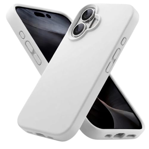 Ya en manzanajugosa.com: POINT&GO Funda iPhone 16 Blanco, Silicona Líquida Premium Soft Touch, Antihuellas y Antideslizante, con Bordes Reforzados para Protección 360°, Ultrafina y Elegante