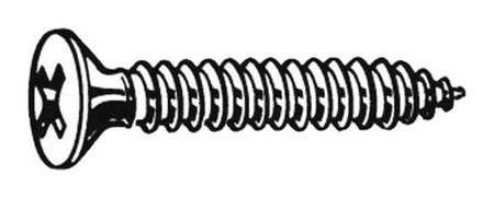 Sheet Metal Screw, Flat, 6, 1 in., PK100