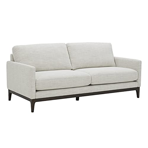 Amazon Brand - Rivet Contemporary Apartment Sofa with Wood Base, Ivory, 77''W