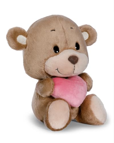 Kuscheltier Bär mit Herz 22cm - braun - Stofftier aus weichem Plüsch niedliches Plüschtier zum Kuscheln und Spielen für Kinder & Erwachsene tolle Geschenkidee | 62701