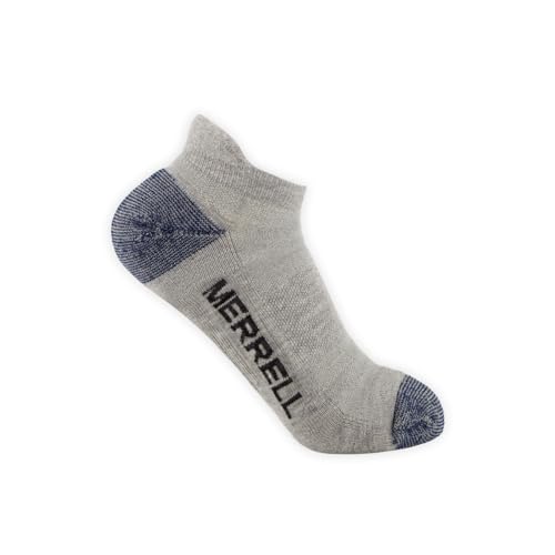 Image of Merrell Unisex 3-pack Trekker Outdoor Low Cut Socks, Wool Blend Moisture Wicking Hiking Socks