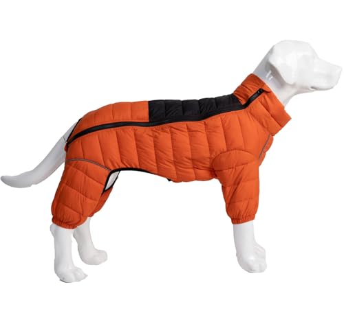 IUOUTG 犬用冬用コート 犬用フグジャケット 防水 全身犬用防寒着 軽量 暖かい 犬用防寒コート ジッパー&反射犬用スノージャケット 小型・中型・大型犬用