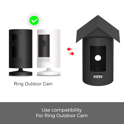 honecumi siliconen hoes voor Ring Outdoor Cam/Stick Up Cam – weerbestendige beschermhoes met dakdesign, UV- & regenbescherming, ideaal accessoire voor Ring Outdoor beveiligingscamera buitencamera - Afbeelding 5