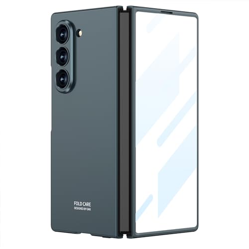 Image of Midkart Matte Case Compatible with Samsung Galaxy Z Fold 6 (Release 2024) with Front Glass Cover Hard PC Thin Independent Camera Protection, Grey Green
