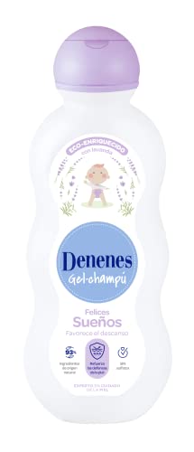 Denenes Felices Sueños - Gel Champú Eco-Enriquecida con Lavanda y 93% de Ingredientes de Origen Natural, Relajación y Cuidado Durante el Baño - 600 ml