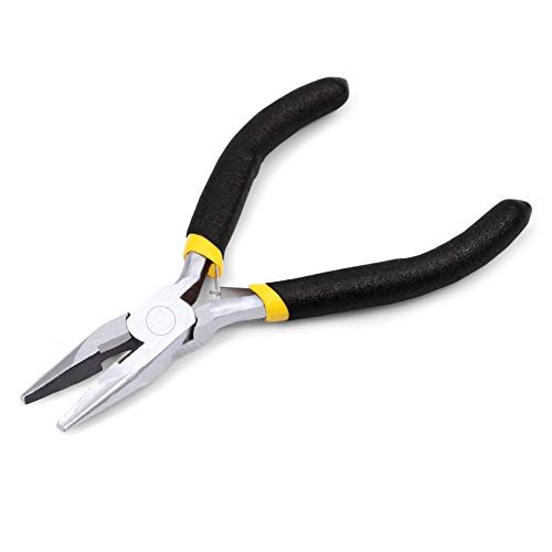 Image of 5 Inch Long Nose Pliers with Wire Cutter Smooth Jaws Mini Long Needle Nose Pliers for Jewelry Making Side Cutters Small Beading Pliers Micro Precision DIY Handcraft Tool
