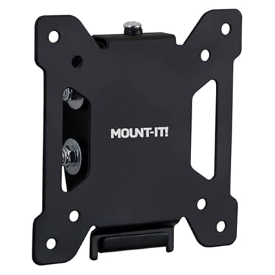 Mount-It! Tilting TV Wall Mount Bracket for Small TV and Computer Monitors, Low-Profile Design with Quick Release Function, Fits 24, 27, 30 and 32 Inch Screens Up to VESA 100, 44 Lbs Capacity, Black