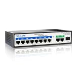 Goalake 11 Ports 120W PoE+ Switch - Managed Ethernet Switch - cloud - 802.3af/at - Easy App Management - Cloud Detection, VLAN, Remote Restart