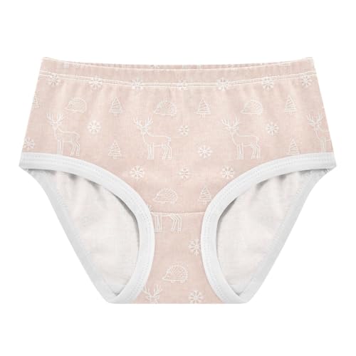 decor gift Girls' Briefs Girls' Breathable Triangle Panties Toddler Cotton Underwear for Toddlers Pink and White Deer