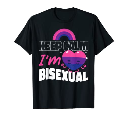 Bisexual Bi Pride Flagge Herz Keep Calm I'm Bisexual T-Shirt