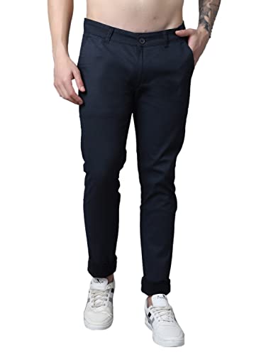 Image of Majestic Man Slim Fit Casual Trousers for Men (36, Dark Blue)