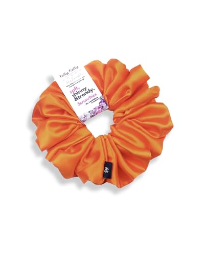 Image of Satin Scrunchies Hair Bands for Women | No-Damage Elastic Hair Ties for Ponytails & Buns | Fluffy & Stylish Rubber Bands | Extra Large Size | Pack of 5