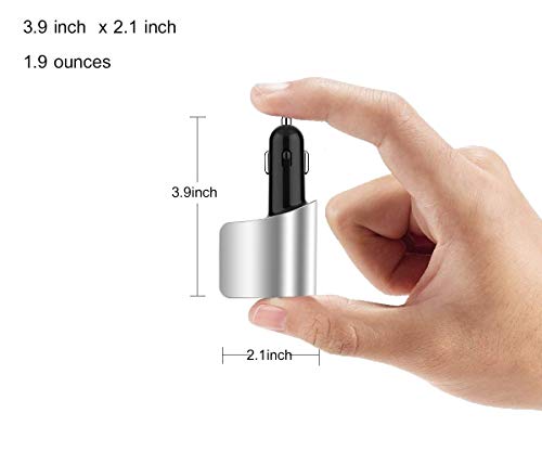 Car Charger Extension Cigarette Lighter Adapter,Socket Splitter with 3 USB and Voltage Meter,Compatible for iPhone 8/7/X/6S/XR,iPad,Samsung Galaxy S9/S8,iPad,GPS,Android Phone (Silver)
