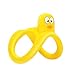 Mombella Yellow Duck Silicone Roly Poly Teether Toy for Teething Pain/Itch Relief, Textures Massage Gums, Handles Easy for Little Hands Grasp, for 3m+