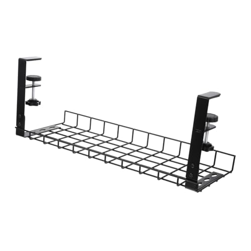 Bandeja organizadora para cables de escritorio 500mm negra, portacables para oficina y almacén de regletas miniatura 1