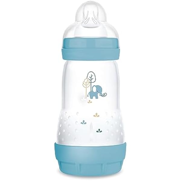 MAM Easy Start Anti-Colic butelka dla niemowląt (260 ml), wyjątkowo dobrze akceptowana butelka na mleko, butelka na napoje dla niemowląt z zaworem dolnym przeciwko kolce i ssaniu, rozmiar 1, 0+