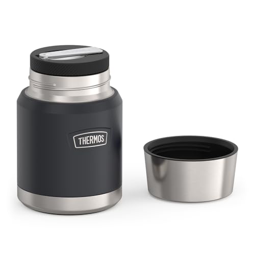 Image of THERMOS ICON Stainless Steel Food Jar with Spoon, 16 Ounce, Granite