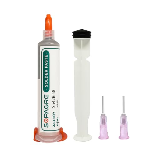 SoPagre Sn42/Bi58 SMD Welding Paste138°C Low Temperature Lead-free Syringe No Clean Solder Paste For Phone Component Repair (MN-016 30g)