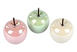 Maße je: ca. 8 cm formano 3er Set Dekoobjekt Apfel Perlmutt Design 8 cm Frucht Früchte Figur Dekofigur