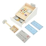 Jouet de caisse enregistreuse de dessin animé : un outil d'apprentissage pour le jeu de simulation et les applications pratiques, cette caisse enregistreuse peut répondre aux besoins d'utilisation, accessoire de caisse enregistreuse en bois