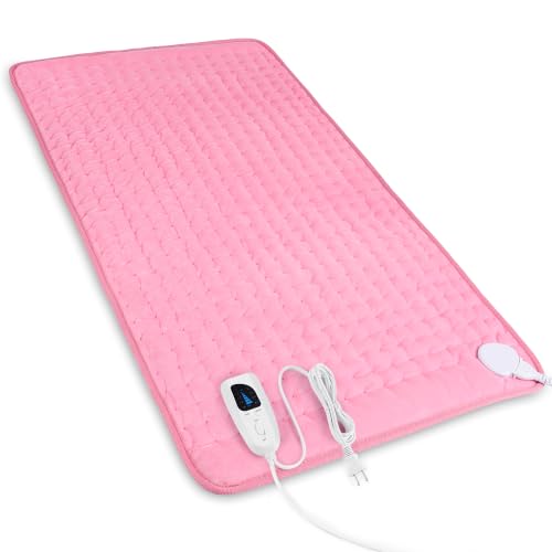 Image of Heating Pad,Electric Heating Pads,Heating Pad for Back,Pink,33x17 Inch