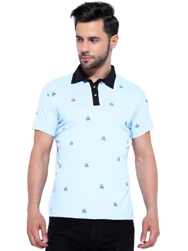 Image of Honky Tonky Men's Regular Fit Polo Neck Half Sleeve Printed Casual T-Shirt | Polo T-Shirt for Men