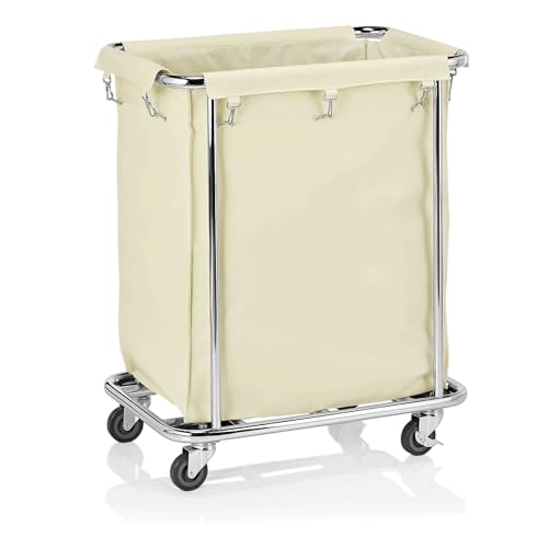 Chariot à linge chromé mobile 65x45x84 cm collecteur de vêtements WAS 4421 005
