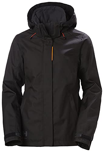 Helly-Hansen Workwear Luna/Gale Shell Waterproof Rain Coats for Women with Detachable Hood & Brushed Polyester Inside Collar