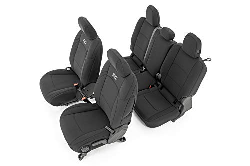 Rough Country Neoprene Seat Covers for 2020-2022 Jeep Gladiator - 91038,Black