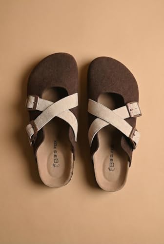 Image of Big Fox Men's Premium Closed-Toe Comfort Sandals with Adjustable Buckles | Cushioned Footbed | Casual