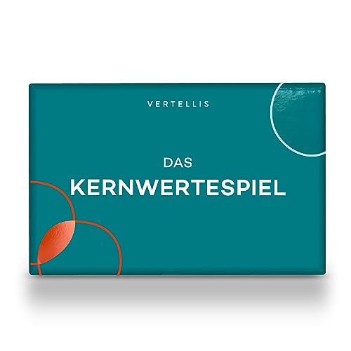 Vertellis Kernwerte Kartenspiel - Entdecke Deine Werte für Liebe Arbeit Freundschaft & Leben - Stressabbau & Entscheidungsfindung - 50 Karten - ab 15+ Jahren
