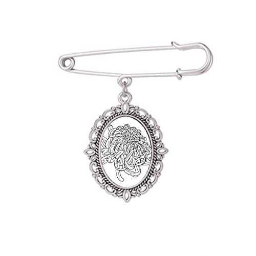 Broche chrysanthème en taille M parfaite sur un châle pour vos soirées