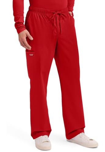 Image of Cherokee Scrubs for Men Tapered Leg Mens Cargo Scrub Pants-5 Pockets,Drawstring,2 Way Stretch Medical Scrub Bottom-WW190