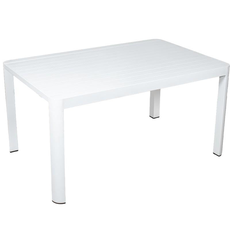 DRW Tavolo allungabile da esterno in alluminio, bianco, 75 x 149 x 149 cm