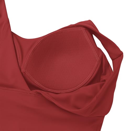 Image of ABOCIW Longline Sports Bra for Women V Back Wireless Padded Medium Support Yoga Bra Workout Crop Tank Tops