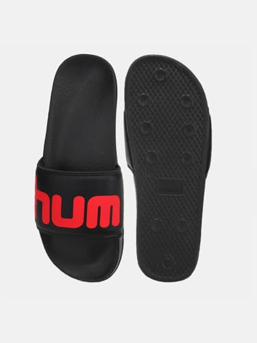 Image of hummel CHUNK MEN SLIDERS Comfortable Cushioned Sole Arch Support Durable Lightweight Flexible Trendy Style Flip flops and Slippers Slides for Men Daily use Chappal