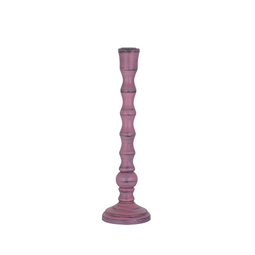 Il portacandele è realizzato in legno nel colore rosa, dall'aspetto shabby alla moda: un design di bella forma e rotondo combinato con una forma curva e verticale