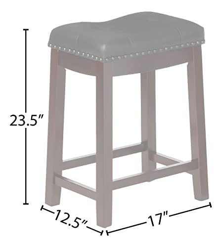 Angel Line Cambridge Padded Saddle Stool With Cushion, 24", Espresso/Black, Set Of 2 #TOP4