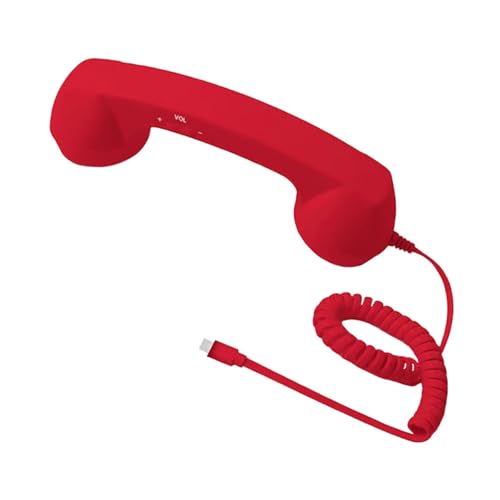 Image of Retro Phone Handset Phone Receiver for Mobile Phone Meetings All Smartphones Red Consumer Electronics| Home Telephones & Accessories| Corded Telephones