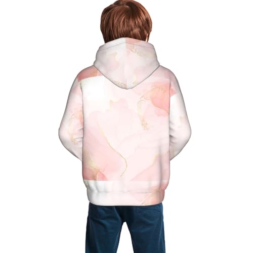 Pink Marble Kid Hoodies Boys Sweatshirts Girls Pullover with Pocket4