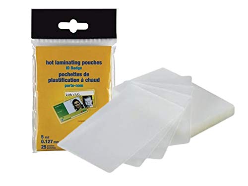 1InTheOffice Thermal Laminating Pouches, for Business Card, Badge, ID Tag, 5Mil Thickness, (25 Pouches)